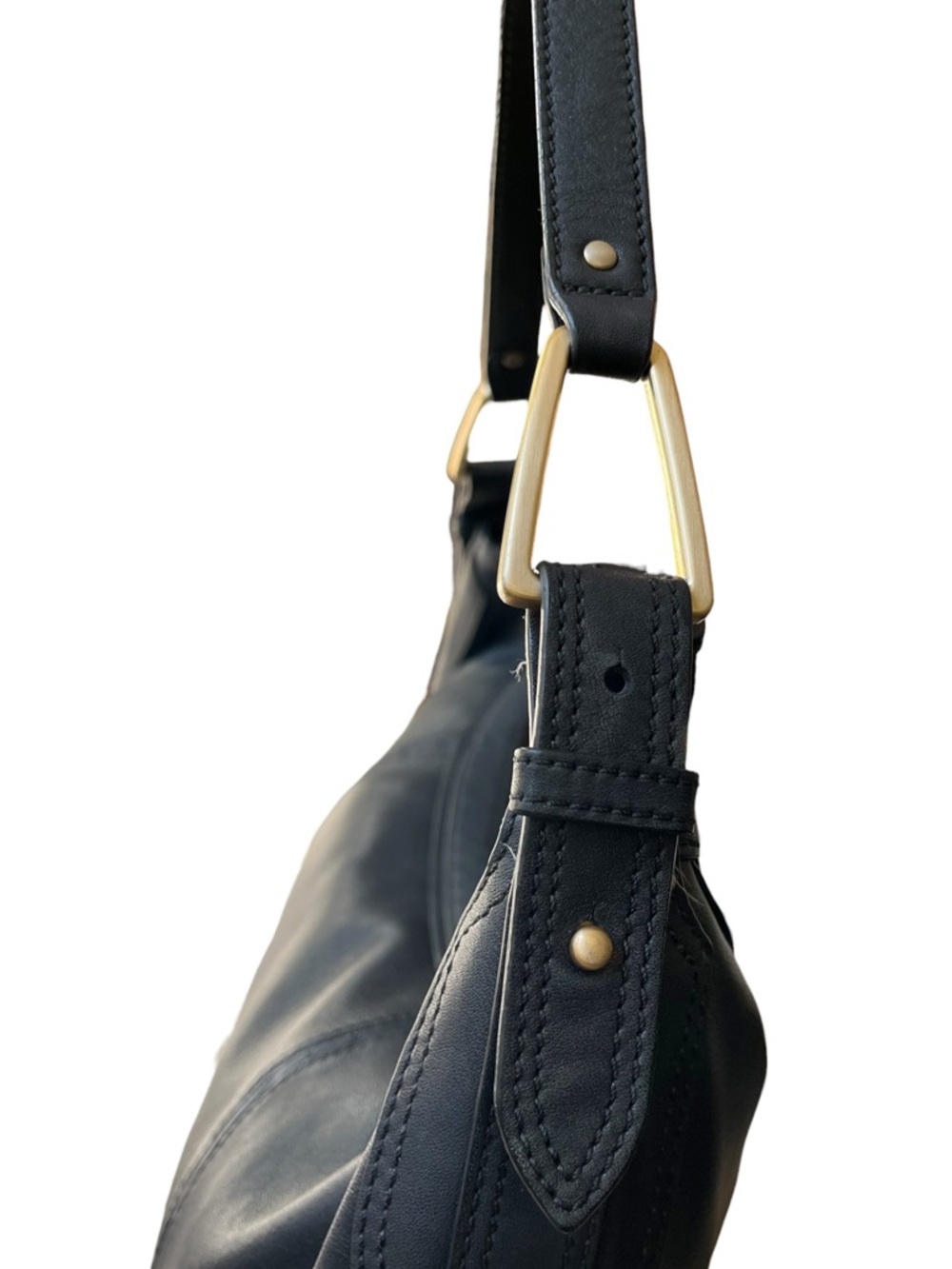 Cole Haan Black Leather Hobo Shoulder Hand Bag - Picture 7 of 13